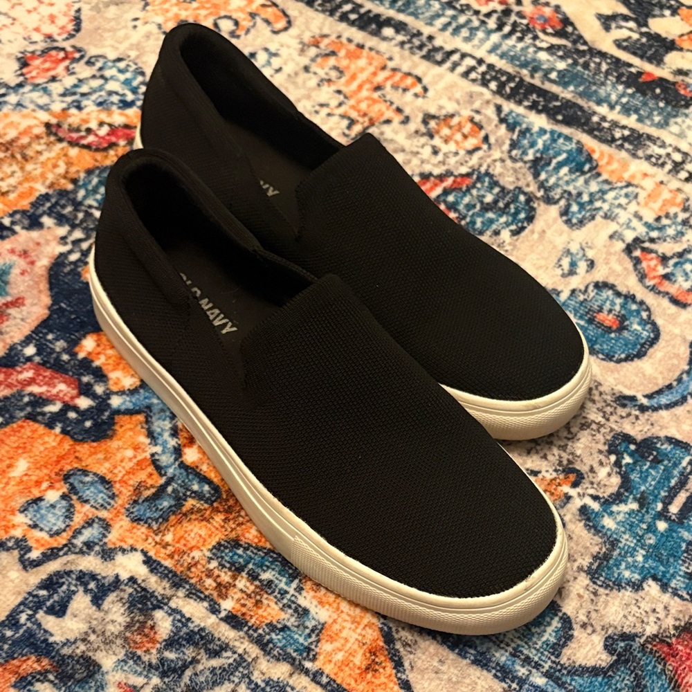 Old Navy Black Canvas Slip-On Shoes